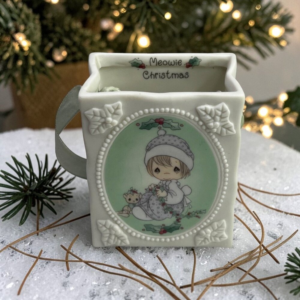 Precious Moments Porcelain Christmas Bag Vintage Enesco Collectible From 1994